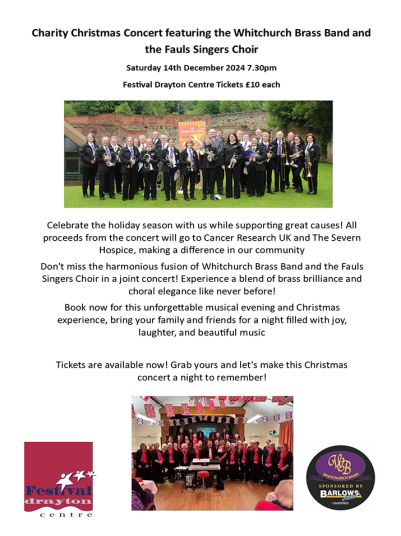 Charity Christmas Concert ft. Whitchurch Brass Band & Fauls Singers Choir at the Festival Drayton Centre